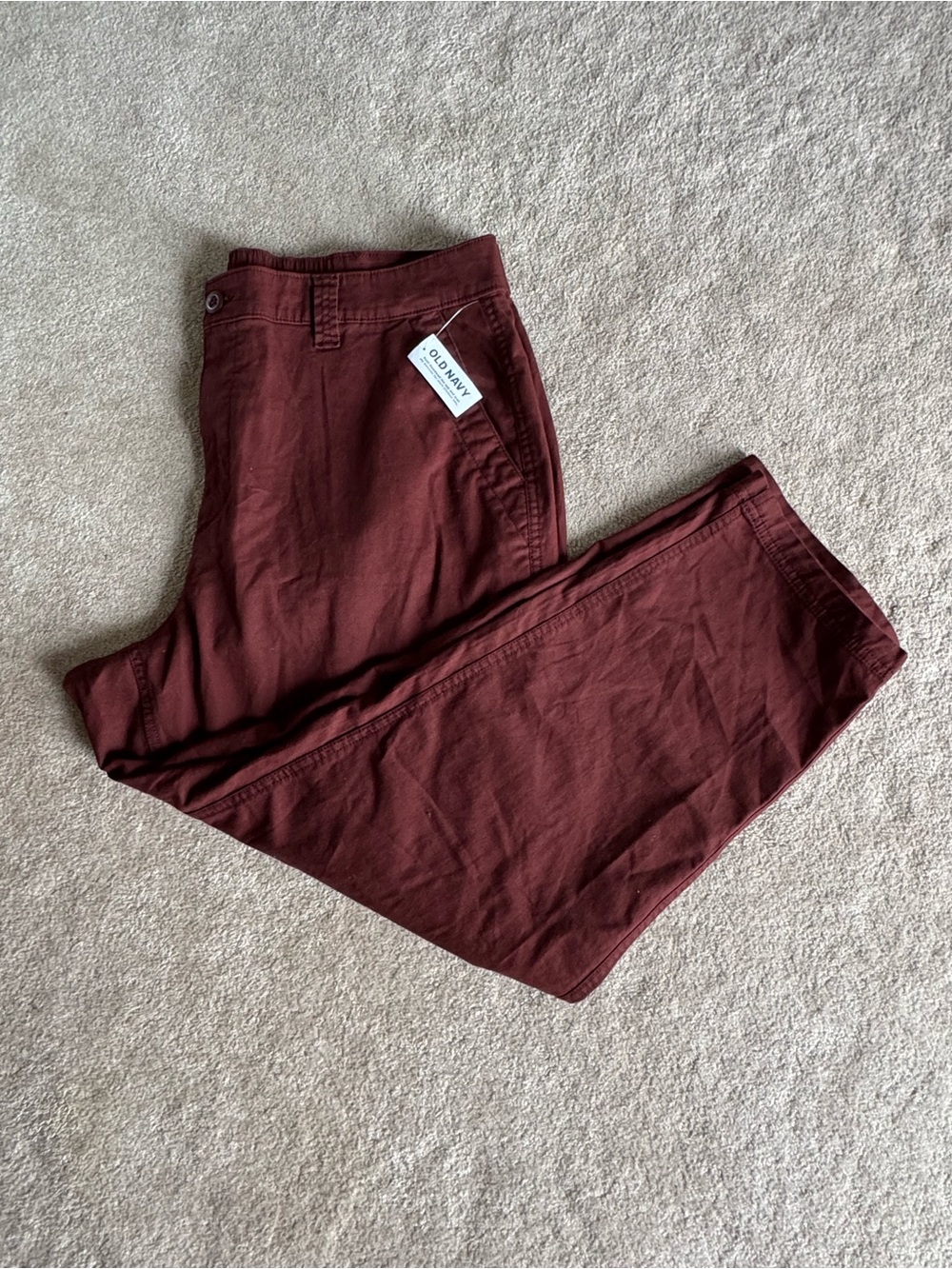 Old Navy Women's Burgundy Straight-Leg Trousers